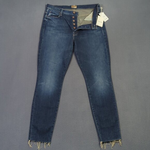 Mother Jeans Women's 30 Blue The Stunner Fray In Roasting Nuts Button Fly NWT